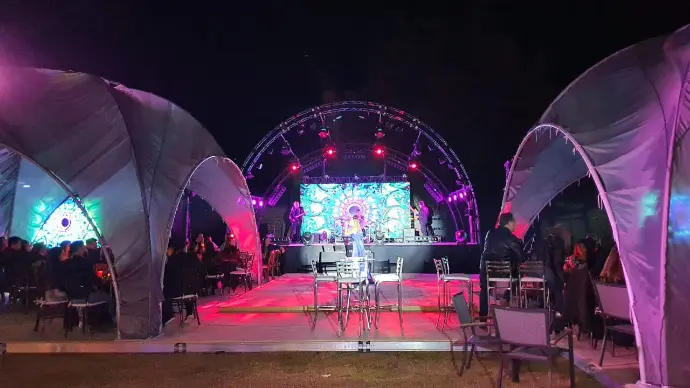 Toldo hexadomo, permite delimitar areas-