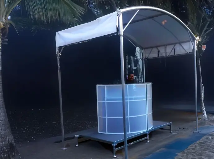 estructura tipo tunel para pasillos y accesos cubierta resistente para eventos y negocios
